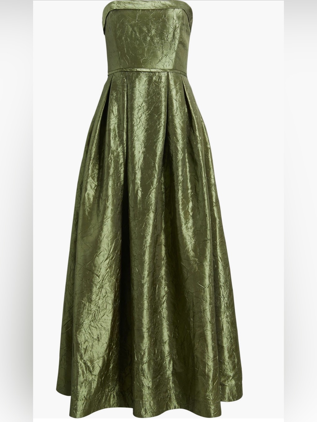 Tahari Crushed Taffeta Strapless Textured Ball Gown